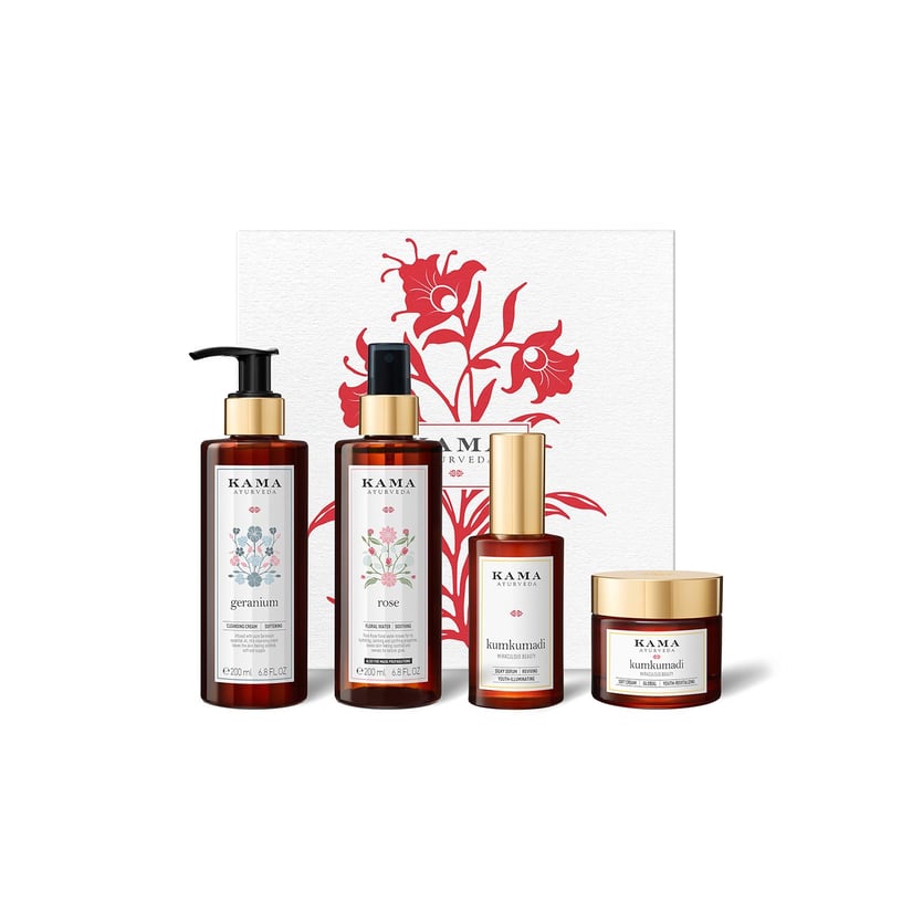 Kumkumadi Morning Set (Cleanse + Tone + Boost + Moisturise)